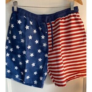 NWT Caden Lane Men’s Large USA Red White Blue Swim Board Shorts Stars & Stripes